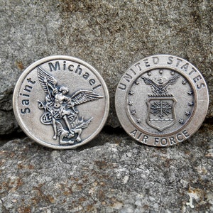 US Air Force Token/ Saint Michael Protection Token, Deployment Gift, Boot Camp, Military Support, Pocket Token, ST Michael ArchAngel, Defend