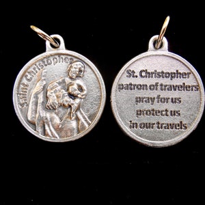 Saint St Christopher Medal/ St Christopher Charm for Necklace/Saint Christopher Medal/ Healing/ Patron Saint Travelers/ Protection Medal
