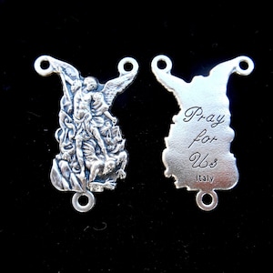Saint Michael Medal Rosary Center, St Michael 3 hole Connector, Archangel Michael, Rosary Part, St Michael Rosary Centerpiece, Patron Police