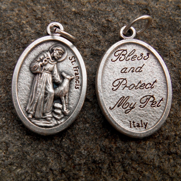 St Saint Francis of Assisi/ Saint Francis Medal/ Francis Pet Protection Medal, Bless and Protect my Pet/Patron of animals/ Cat/Dog Tag Medal