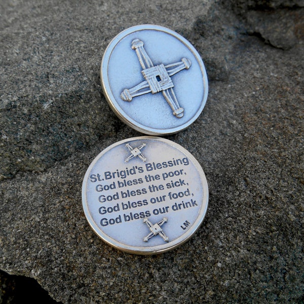 Saint Brigid Cross Coin/St Brigid Cross Medal Token/Protection from Evil/Saint Brigid of Ireland/Confirmation/ Brigid of Kildare/IMBOLC Coin