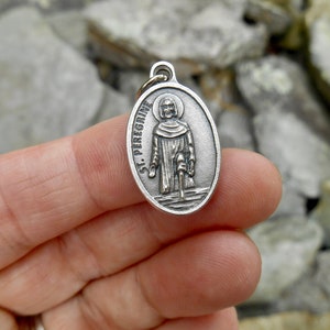 Saint St Peregrine Medal/ St Peregrine Charm for Necklace/Saint Peregrine Medal/Catholic Gifts/Patron Saint Cancer/ AIDS/ Illness/Servite