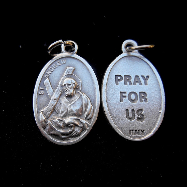 St Saint Andrew- Saint Andrew Medal, Catholic Saint for Necklace, Confirmation Pendent, Saint Charm, Patron Singers, Fishermen (Qty 1)