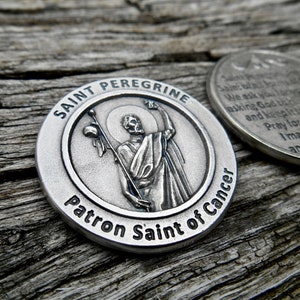 Saint Peregrine Pocket Coin, Saint Peregrine Token, Patron Cancer, Pocket Token, Comfort Gift, St Peregrine Medal, Patron Suffering Illness