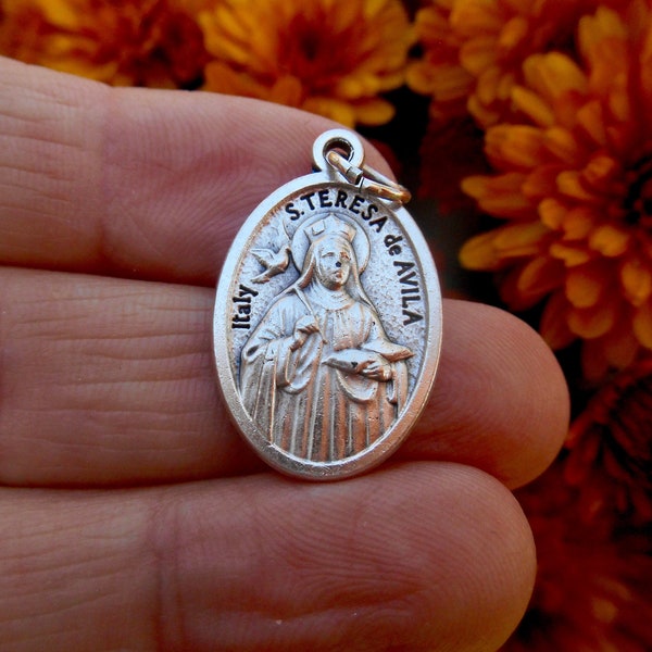 St Teresa of Avila Medal/ St Teresa de Avila Charm for Necklace/St Teresea Medal/Confirmation Saint/Catholic Gifts/Patron Headache Sufferers