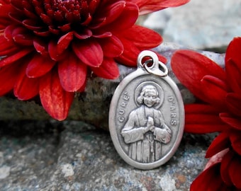 Saint John Vianney Medal/ St John Charm for Necklace/Saint John Vianney Catholic Necklace/Catholic Gifts/Cure de Ars Patron Priests/ QTY (1)