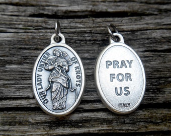 Our Lady Untier of Knots- Mary Medallion - Patron Saint - Our Lady Untier of Knots Medal - Our Lady Holy Medal Patron, Made in Italy!