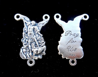 Saint Michael Medal Rosary Center, St Michael 3 hole Connector, Archangel Michael, Rosary Part, St Michael Rosary Centerpiece, Patron Police