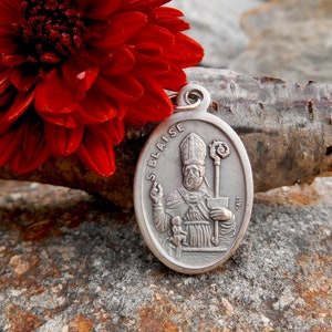 Saint BLAISE Medal/ St Blaise Charm for Necklace/Saint Blaise Confirmation Medal/Catholic Gifts/ Patron Veterinarians / Wool Combers QTY (1)