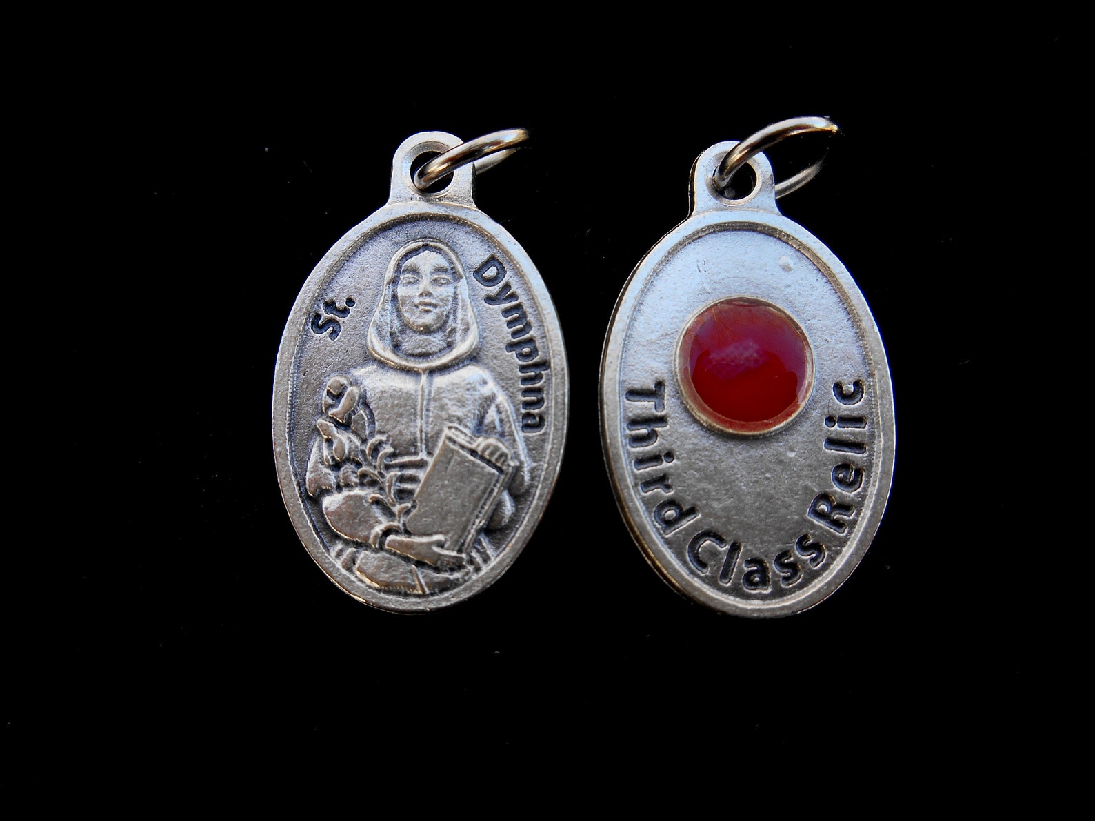 St Saint DYMPHNA Relic- Saint Dymphna Relic Medal, Catholic 3rd Class ...