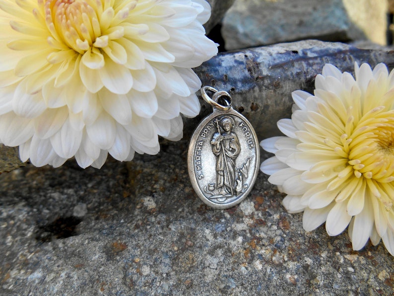 St MARTHA Medal/ St Martha Charm for Necklace/saint Martha Medal ...