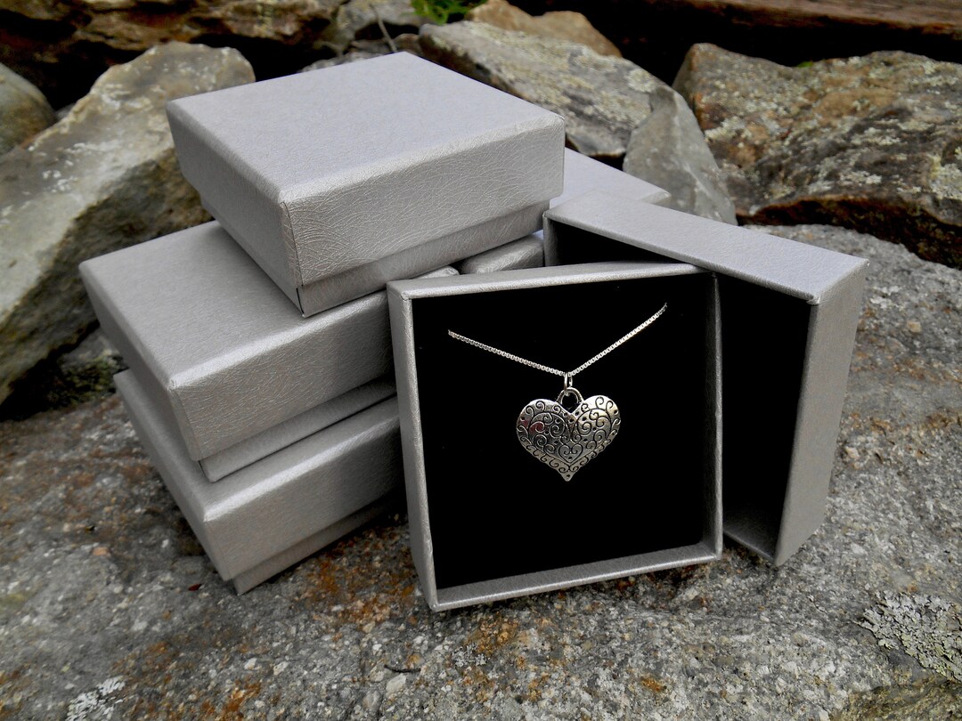 Pendant/ Ring/ Earring Jewelry Box Set (6), Black Velveteen/foam Insert ...