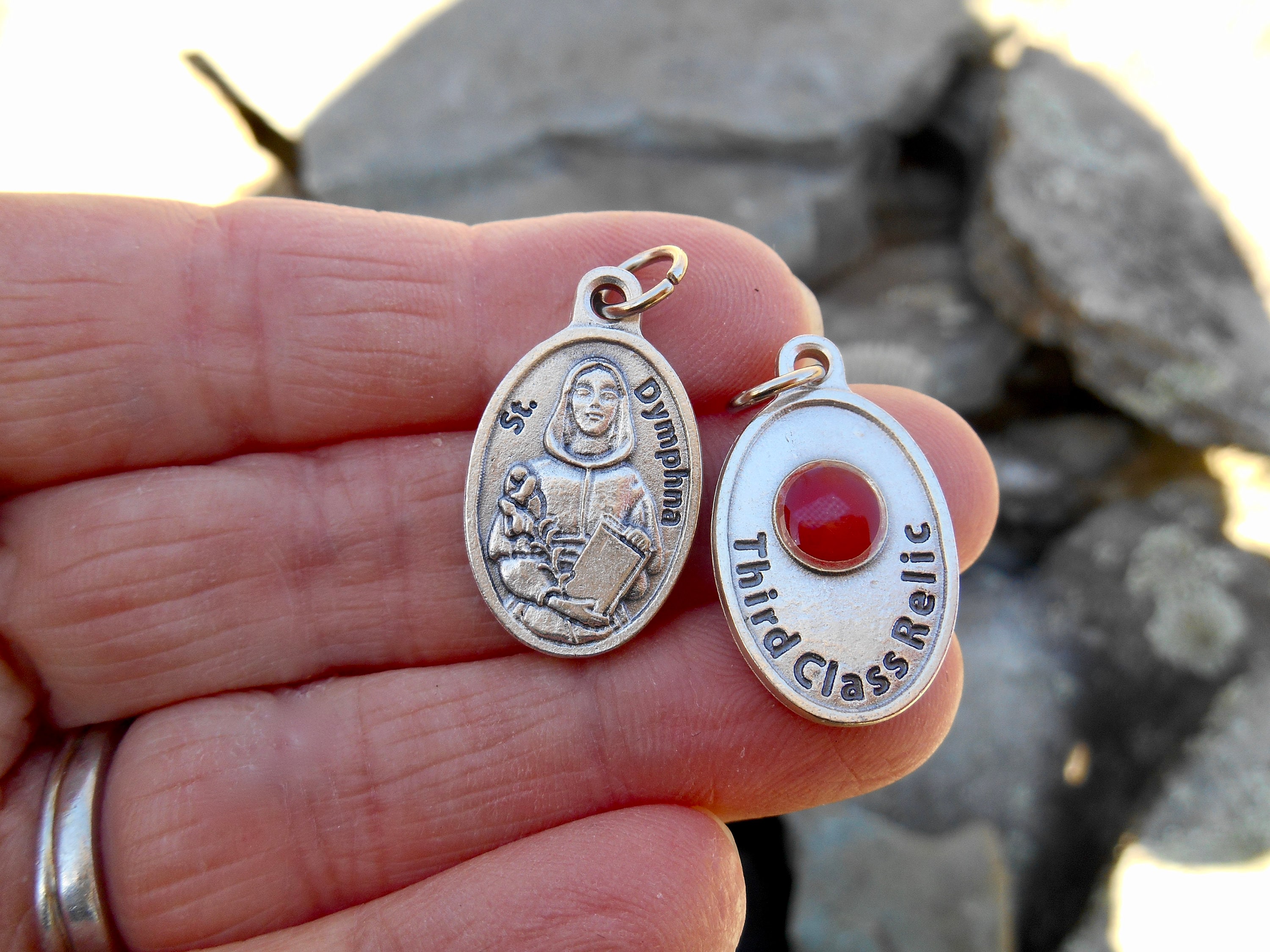 St Saint DYMPHNA Relic- Saint Dymphna Relic Medal, Catholic 3rd Class ...