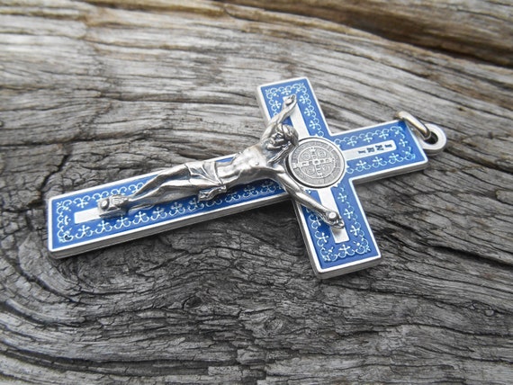 Silver Crucifix Cross for Rosary or Jewelry Making made in Italy 1