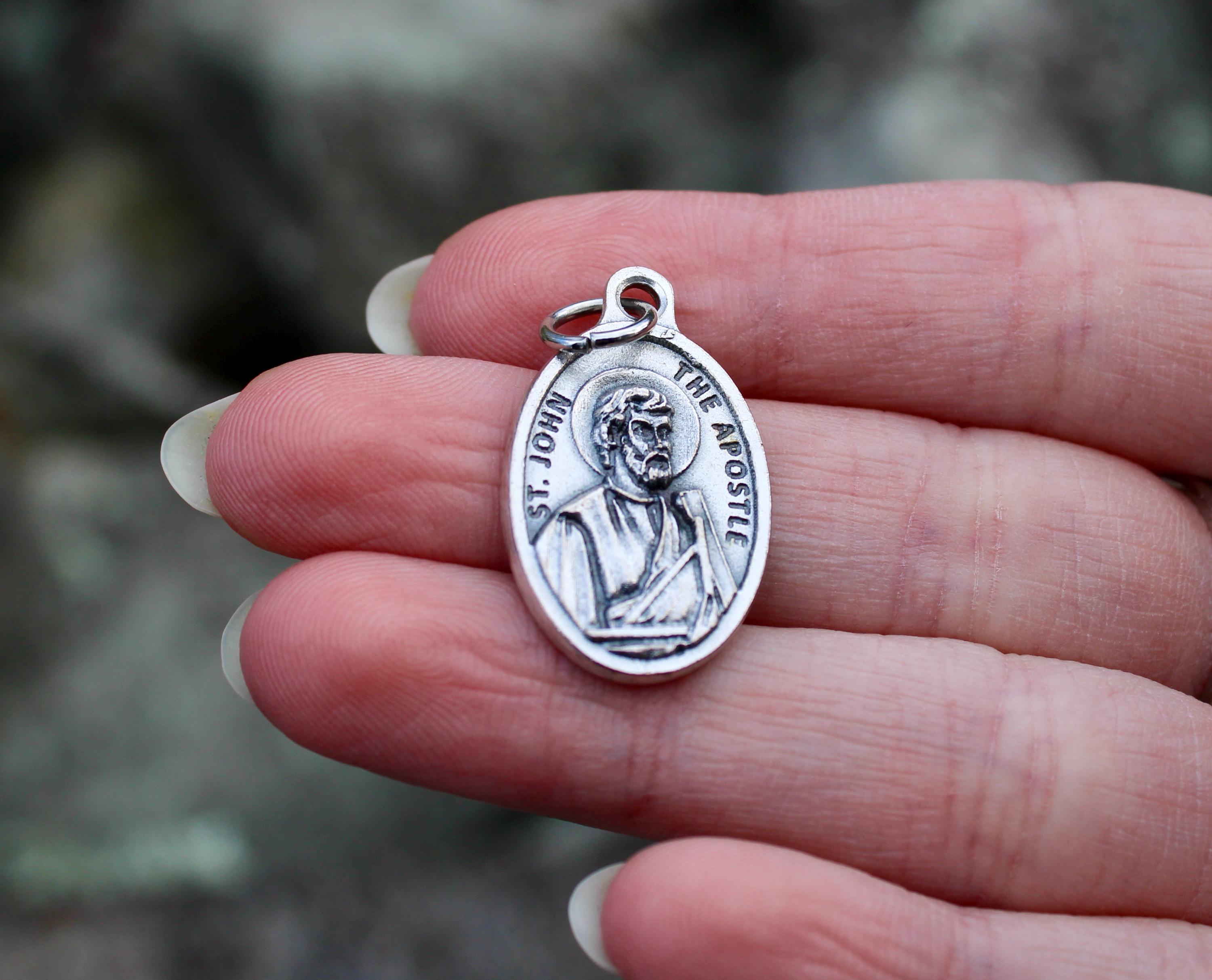 thumbnail image 2 of 14kt Gold St. John The Baptist Patron Saint Medal - Small 2 of 11