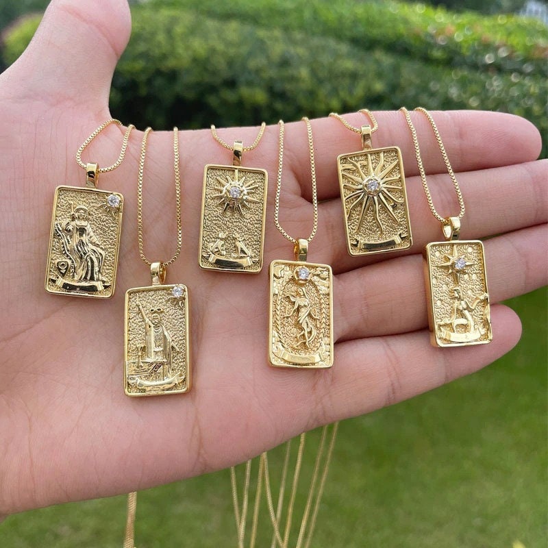 Tarot Card Necklace Tarot Card Charm 