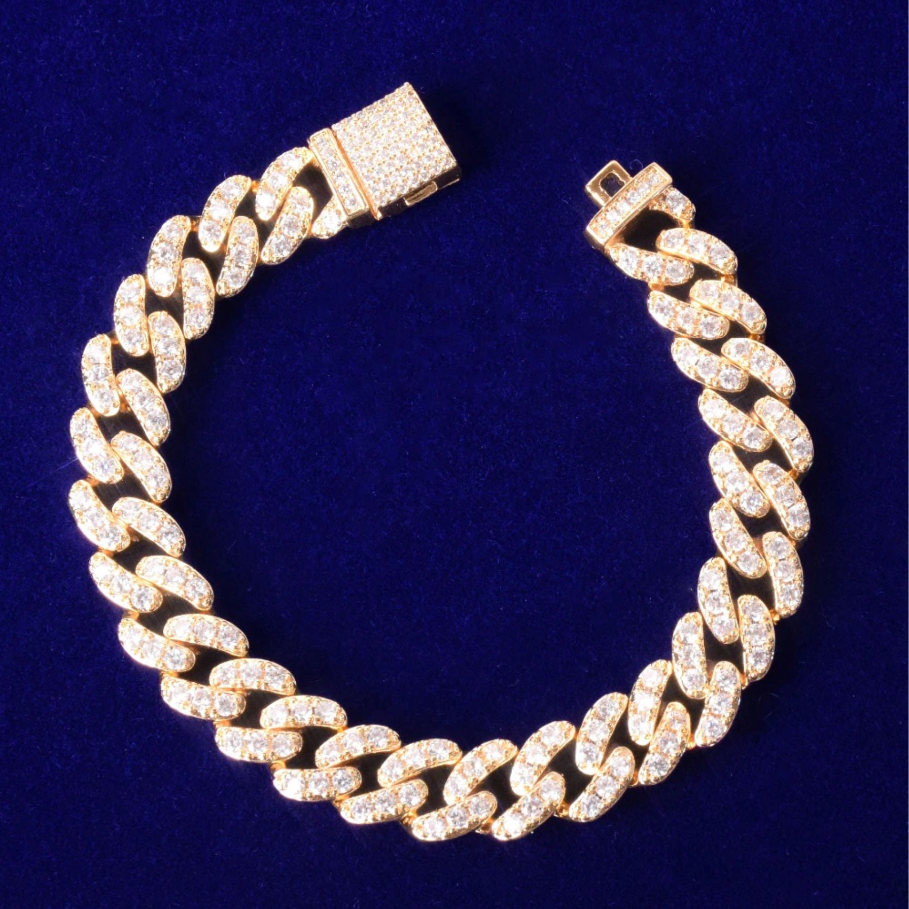 Miami Diamond Cuban Link Bracelet 11mm Cuban Link Bracelet - Etsy