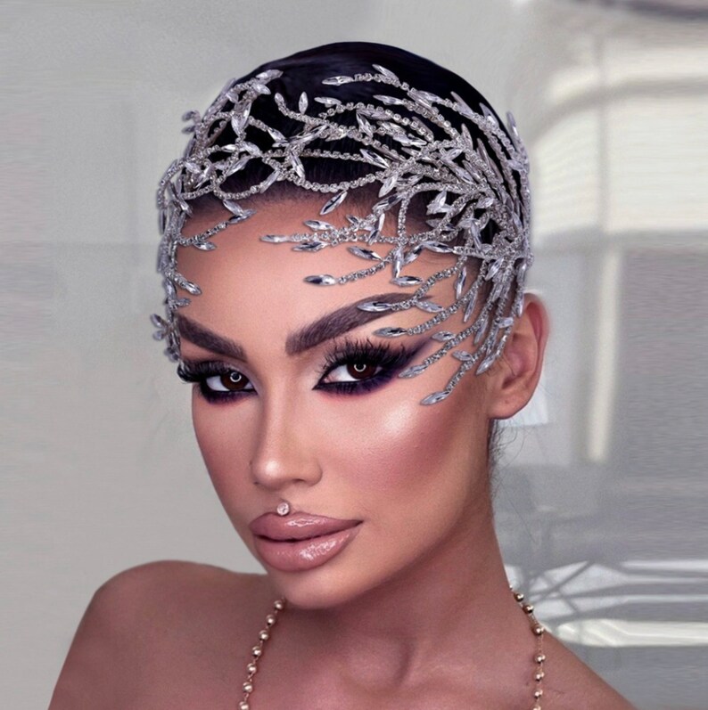 Rhinestone Headband Crystal Headband Wreath Bridal Headband Etsy