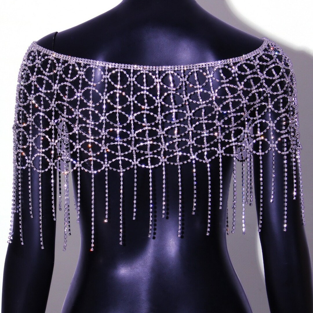 Crystal Shawl Diamond Shawl Cute Shawl Rhinestone Capelet Etsy