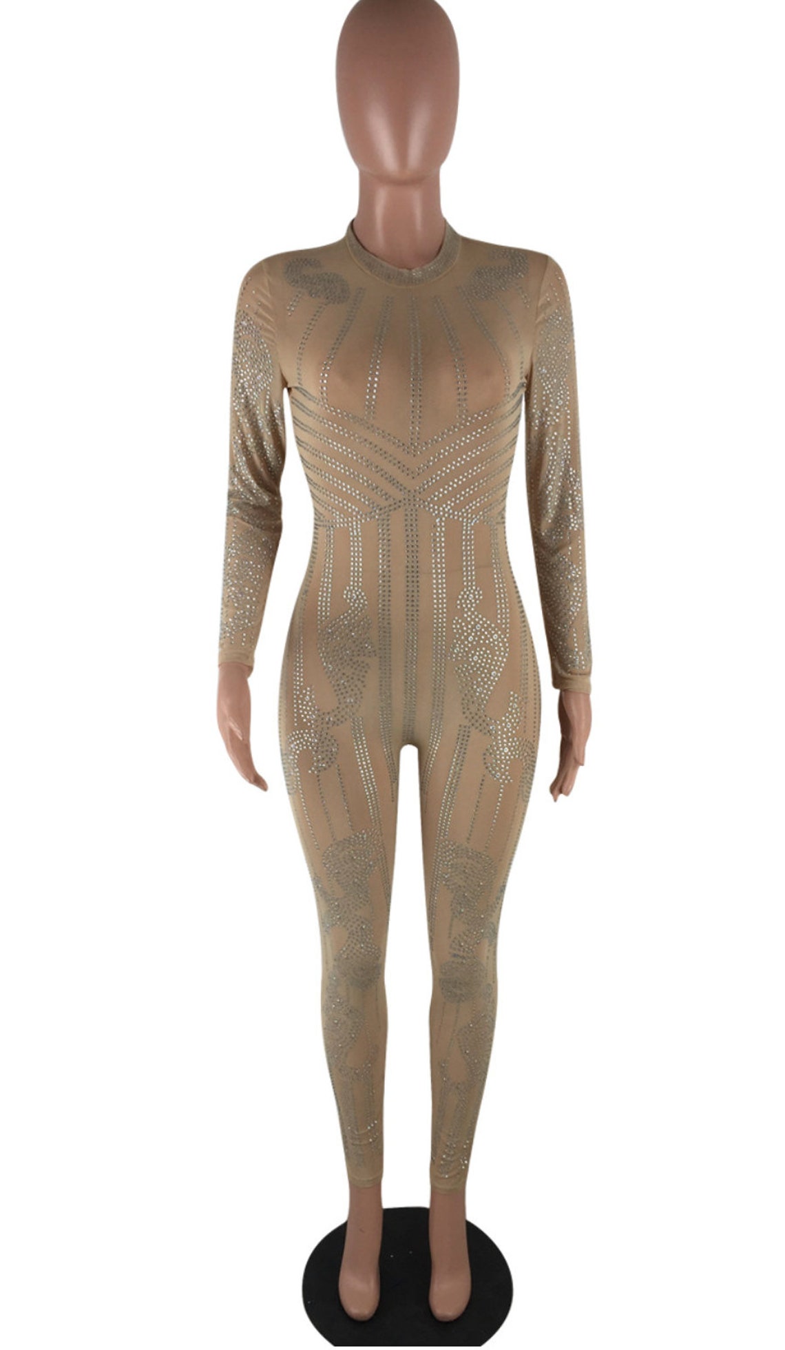 Woman Bodysuit Mesh Bodysuit Sparkling Jumpsuit Catsuit Etsy 