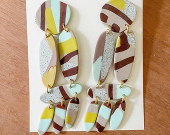 Maxi Patterned Earrings | Statement Earrings | Extra Large | Organic Shape | Gift for Her