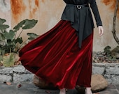 Velvet Maxi Skirt - High Waisted Skirt - Velvet Clothing