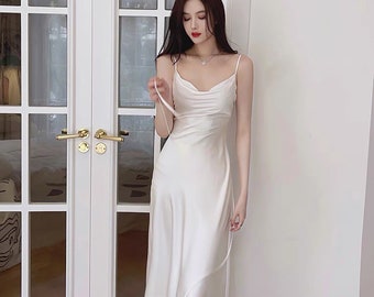 Ivory Dress/ Silk Dress/ Slip Dress/ Summer dress/ Engagement dress/ Bridesmaids dress/ Wedding Guest dress/ Gift for her LAA107