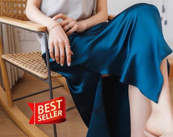 Silk skirt - Maxi Skirt - High waisted skirt - Summer Dress - Long Skirt - Summer Skirt - Midi Skirt - Silk Skirt Maxi - Gift for her LAA77
