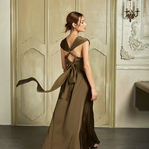 Olive green dress wedding guest hotsell