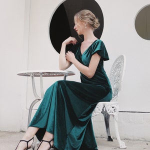 Velvet dress/ Velvet Bridesmaid Dress/ Velvet Long Dress/ Velvet wrap dress/ Prom Dress/ Evening Dress/ Engagement dress/ Plus SIze Dress
