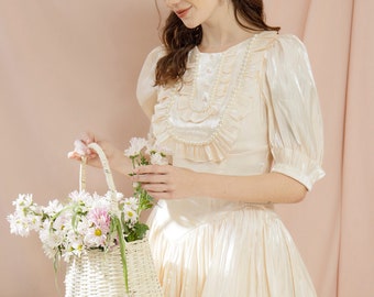 Summer Organza Dress - Graduation Dress - Vintage Dress - Midi Dress - Lolita Dress - Gift For Her - Plus Size Dress - Reception Dress