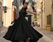 パーティードレス GANISONG Bridal Audrey Lady Dress Black Black Vintage Style Gothic Floral Wedding Dress, 3D Flower