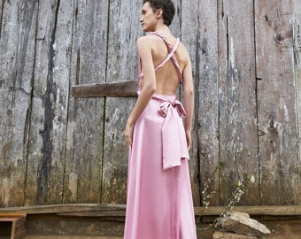 Multi styles silk dress -Open back dress -Silk dress- Maxi Dress-Summer dress -Engagement dress -Bridesmaid Dresses-Prom Dress -Gift for her