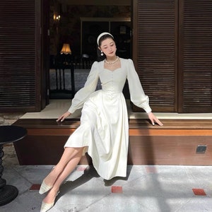 Long sleeve white graduation dress discount