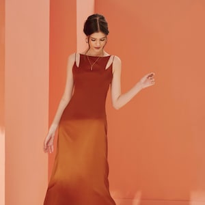 Bridesmaids Dress - Terracotta Dress - Mulberry Silk Dress - Cut Out Dress - Slip Dress - Bridal Party Dress - Wedding Guest Dress LAA16