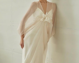 Ivory Dress - Maxi Dress - Bridesmaid Dresses - Silk Dress - Simple Wedding Dress - Engagement Dress - Slip Dress - Gift for her