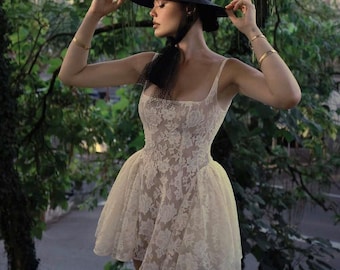 White dress - Mini dress - After Party Dress - Simple Wedding Dress - Bridesmades Dress - Gift For Her -Engagement Dress - Gift For Bride