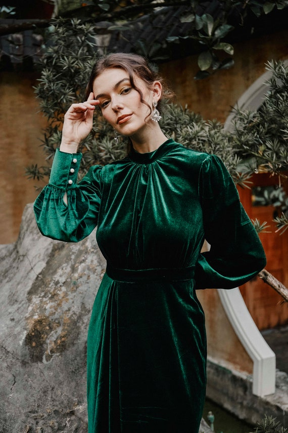 green velvet dress