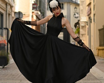 halter dress uk Timeless Little Black Dress for Retro Glam Looks