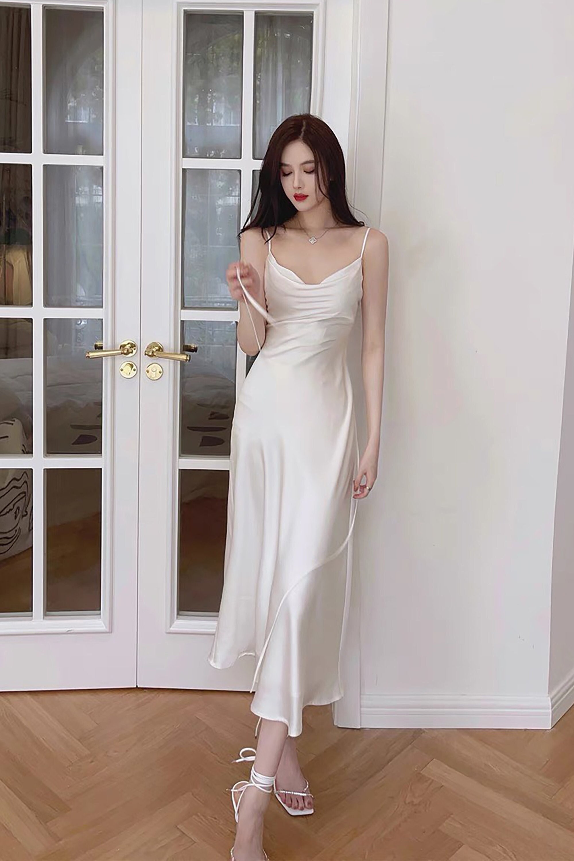 ivory silk dress