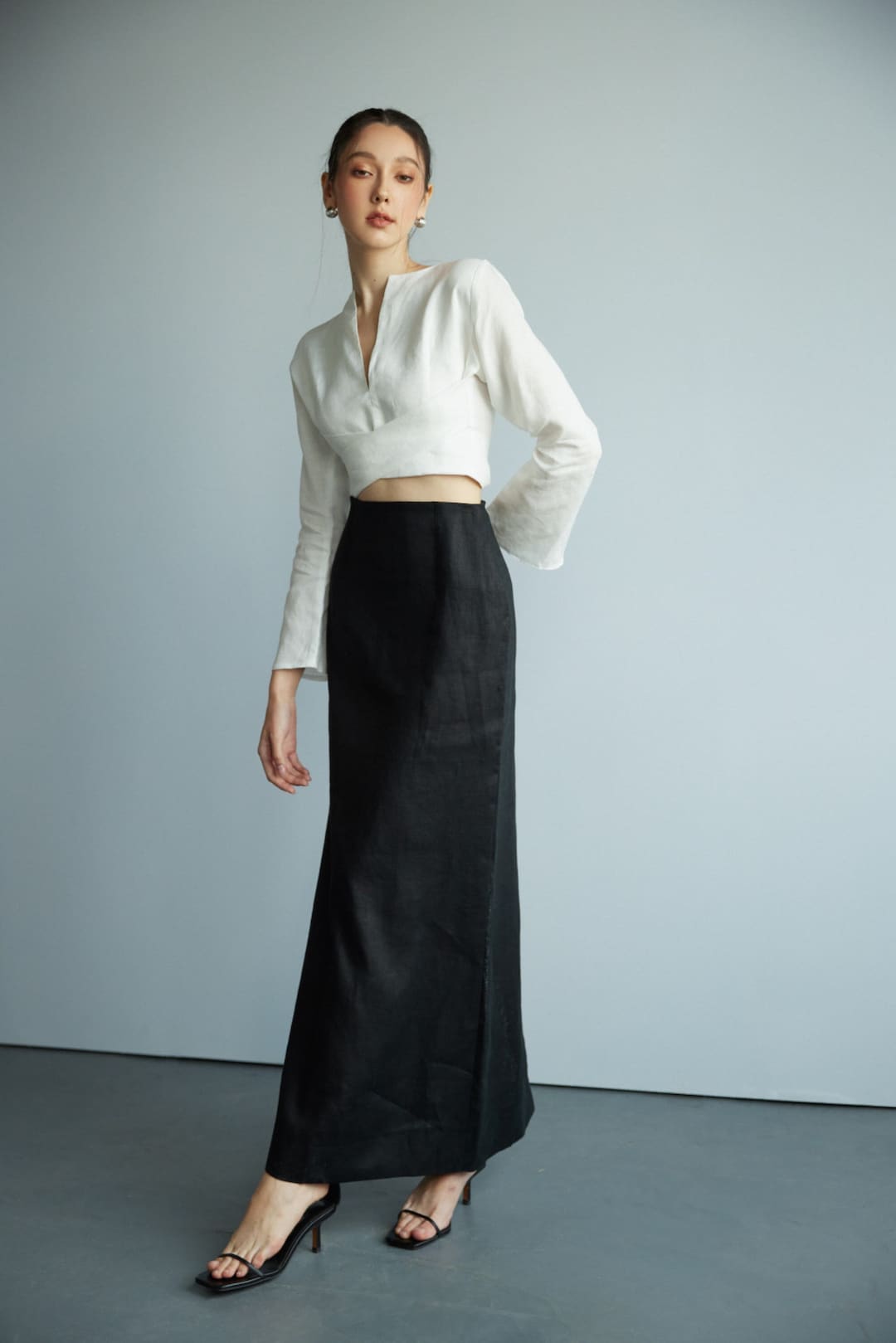 100% Premium Linen Skirt Maxi Skirt High Waisted Skirt Long Skirt ...