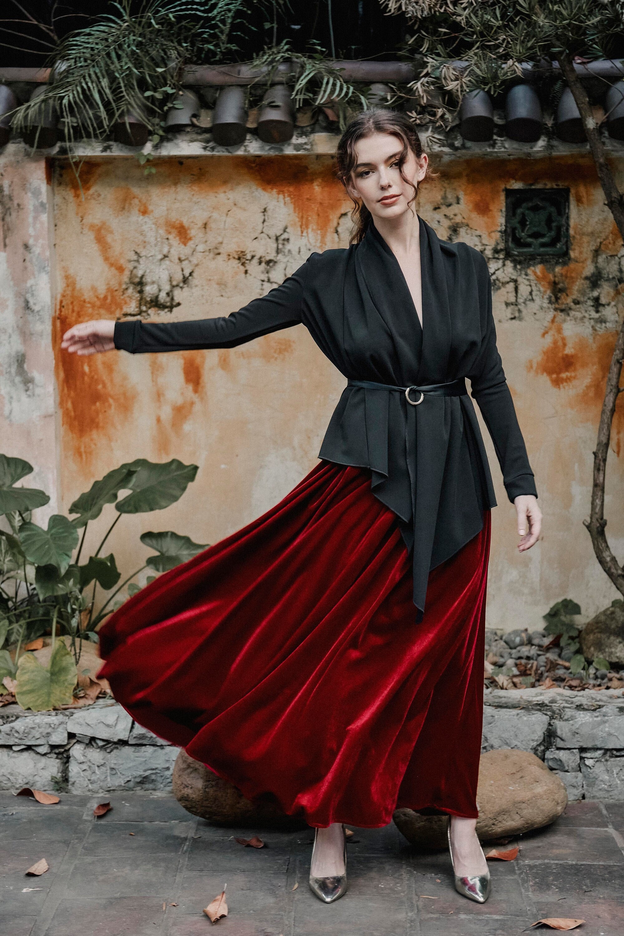 Velvet Maxi Skirt - High Waisted Skirt - Velvet Clothing Velvet Maxi Skirt - High Waisted Skirt - Velvet Clothing