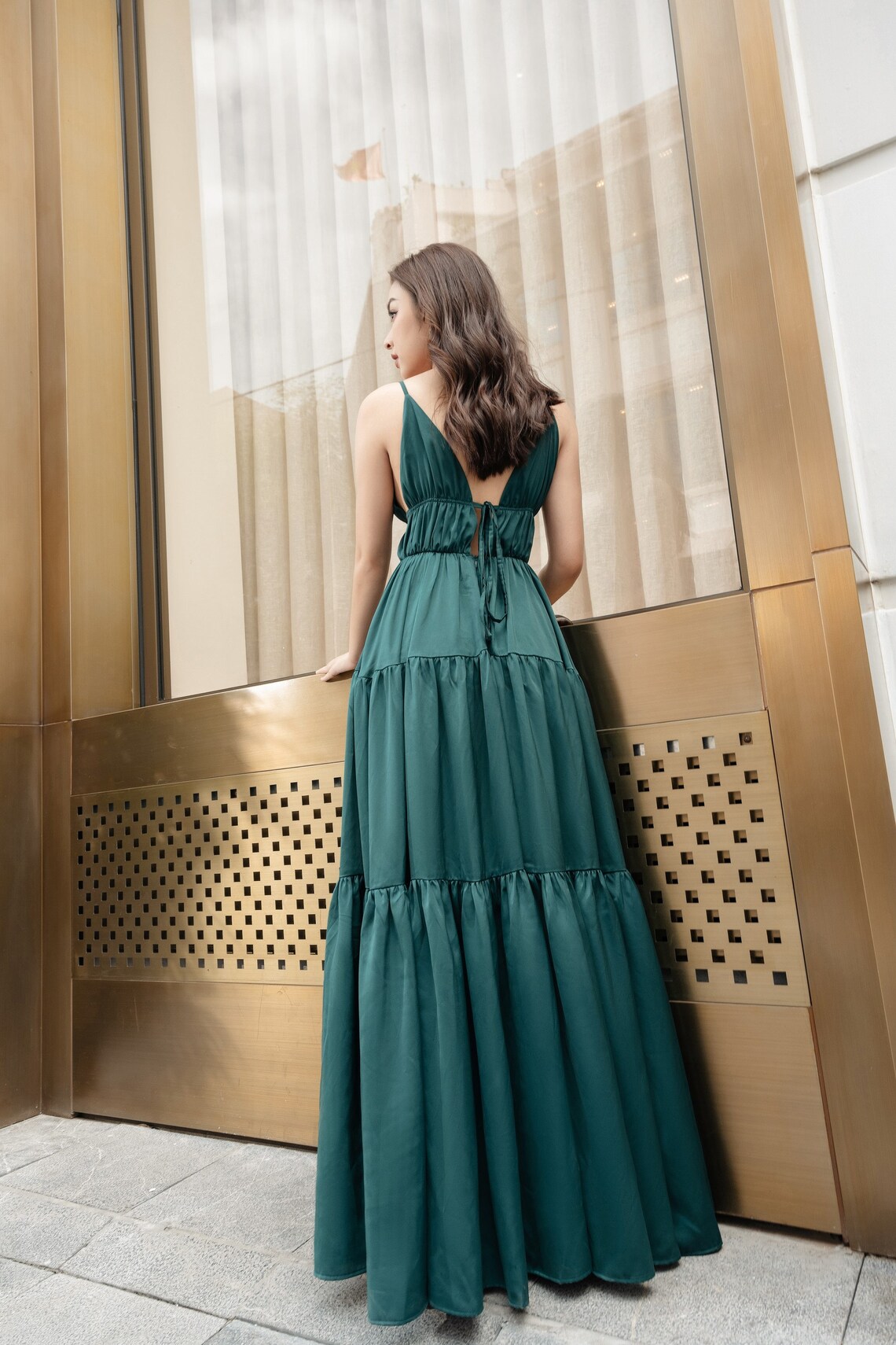 Emerald Green Dress Party Dress Bridesmaid Dresses Silk Etsy