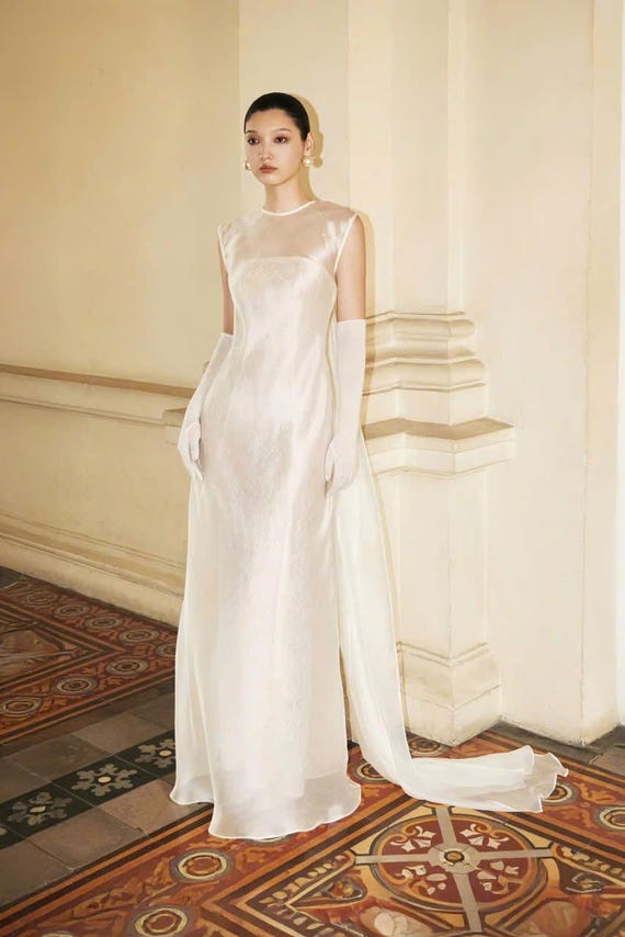 Ivory Dress - Maxi Dress - Bridesmaid Dresses - Silk Dress - Simple Wedding Dress - Engagement Dress - Slip Dress - Gift for her