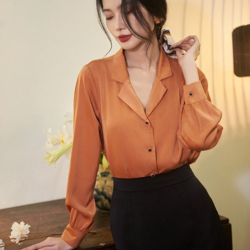 silk dress shirt women RAVELLA - Luxury Silk Blouses & Shirts