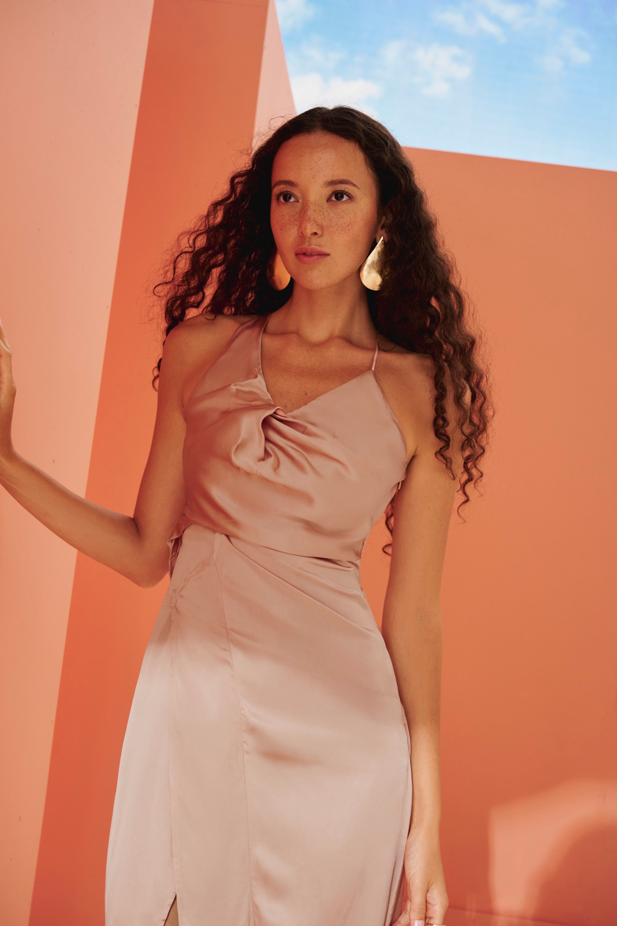 mori lee navy bridesmaid dress Crystal Mulberry Silk Gown – Studio Alashanghai Silk main image 0