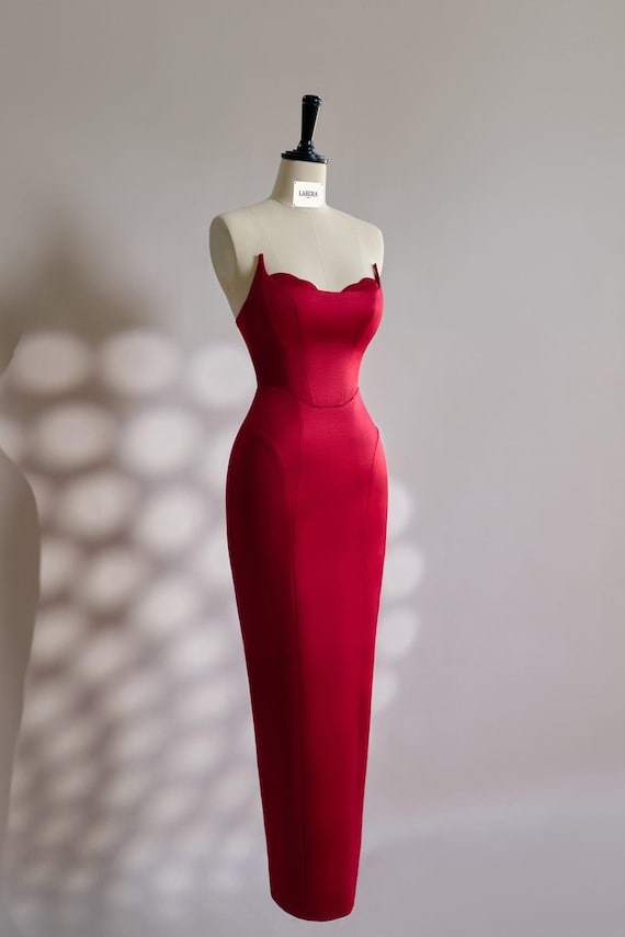 slim fit dress slacks La Scala 25863 Dress Red / L