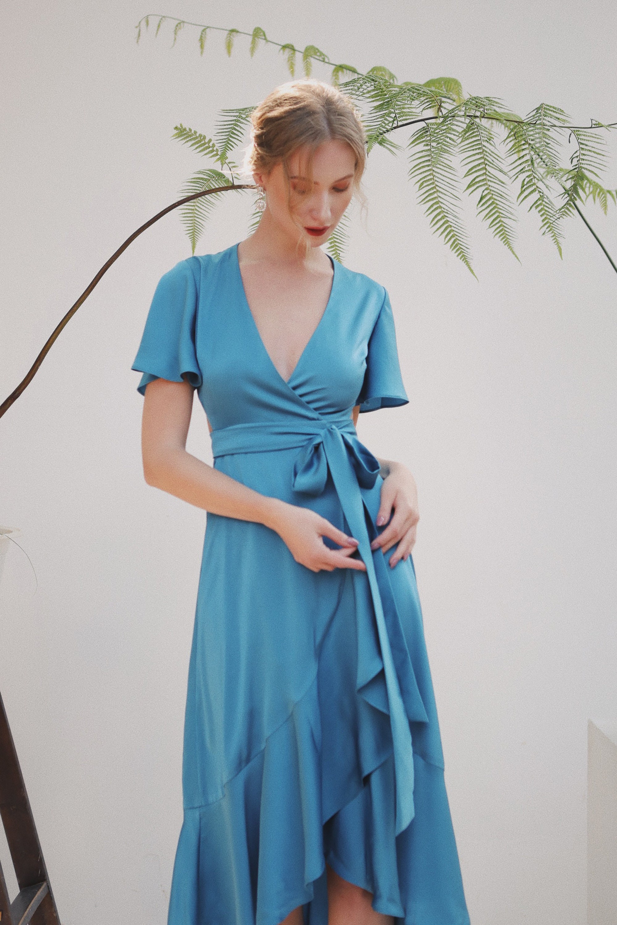 Wrap dress/ Silk Dress /Bridesmaids Dress /Beach wedding dress/ Summer dress/Oversize dress/ Women Day Gift/ Gift For Her/ Open Back Dress