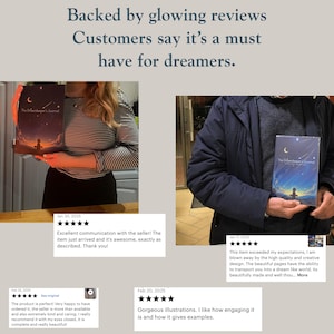 Customer review collage – dreamers rave about this guided dream interpretation journal’s impact on lucid dreaming and spiritual insights.