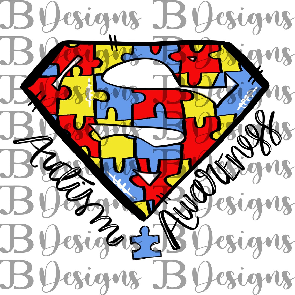 Autism PNG Autism Superman Puzzles Digital Download Autism | Etsy